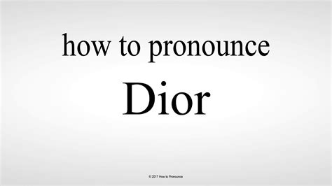 dior pronunciation youtube